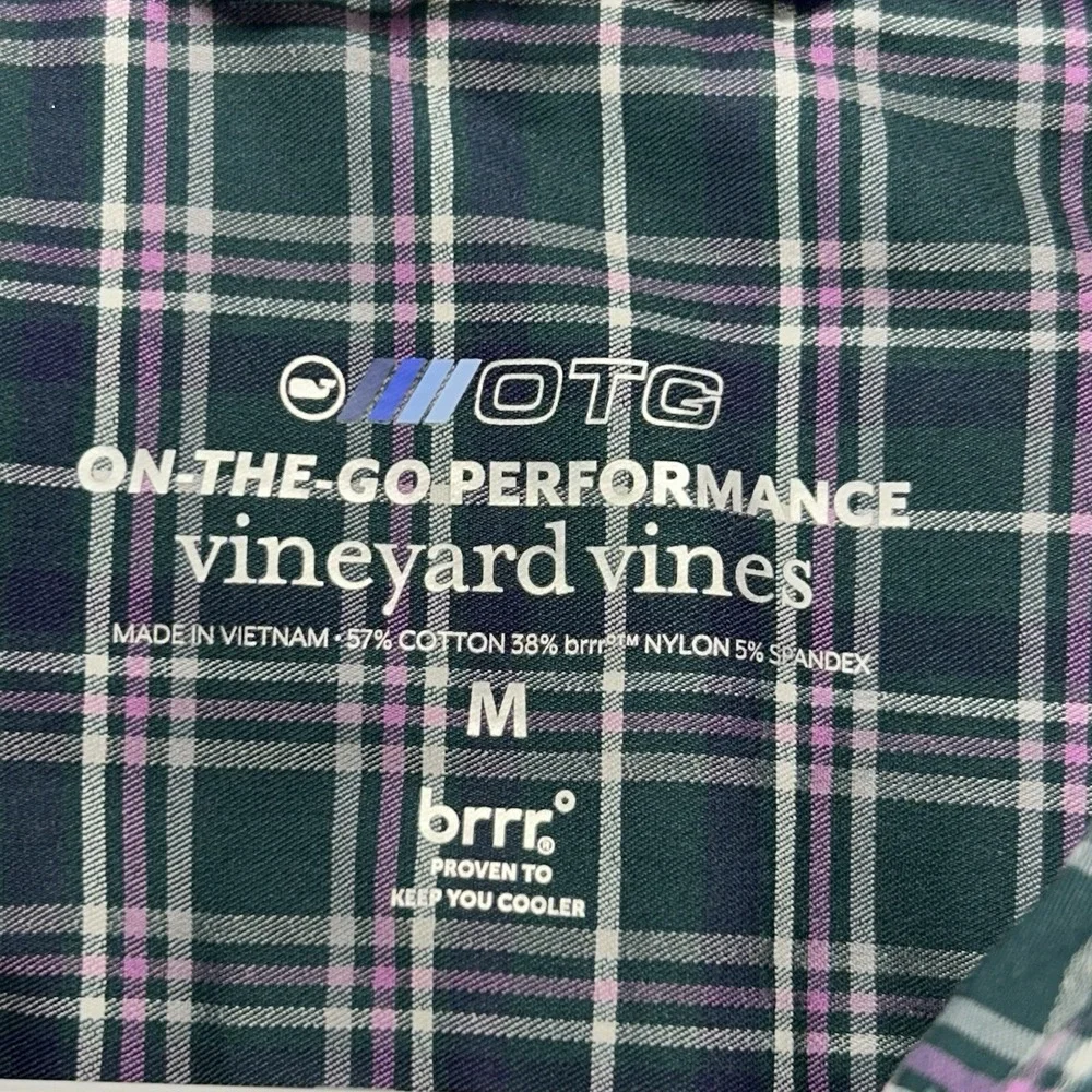 Vineyard Vines‎ OTG Brrr Shirt Men Size Medium Green Plaid Long Sleeve NEW